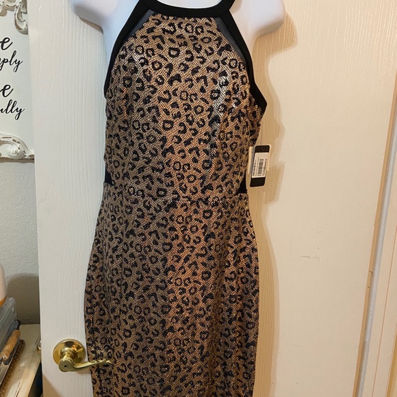 Guess metallic halter cocktail dress sz 10 - Picture 3 of 6